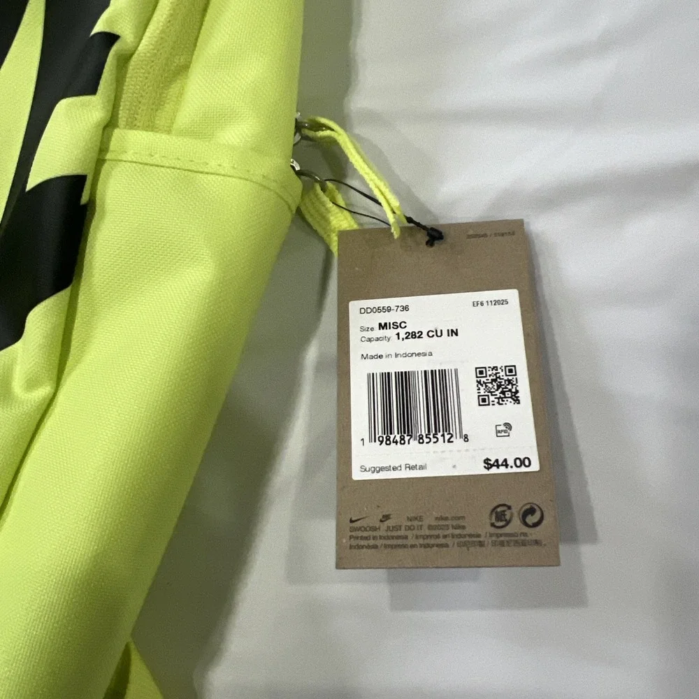 Nike Elemental Backpack Lemon Twist Black DD0559-736 NWT Unisex